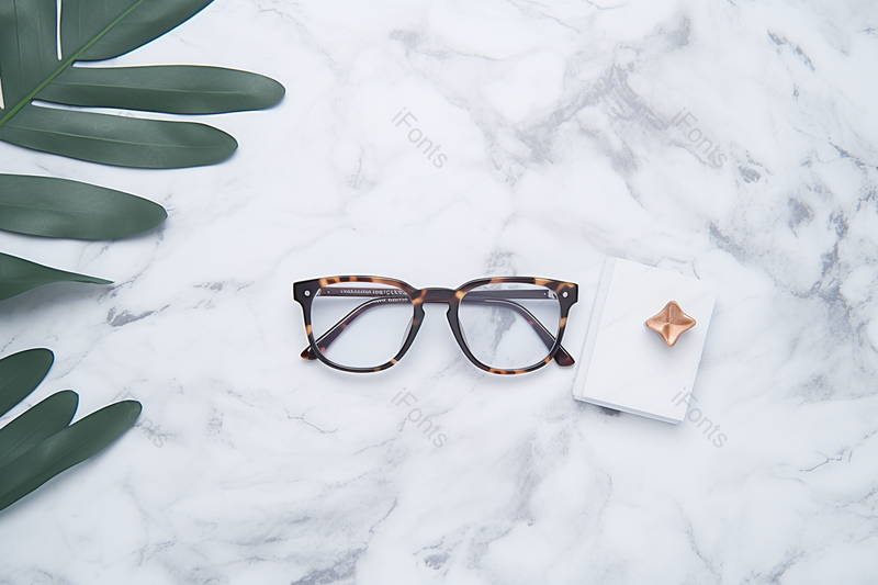 简约风大理石绿叶眼睛背景平铺极简摄影图,高清,摄影图,摄影图片,图片大全,摄影图免费下载